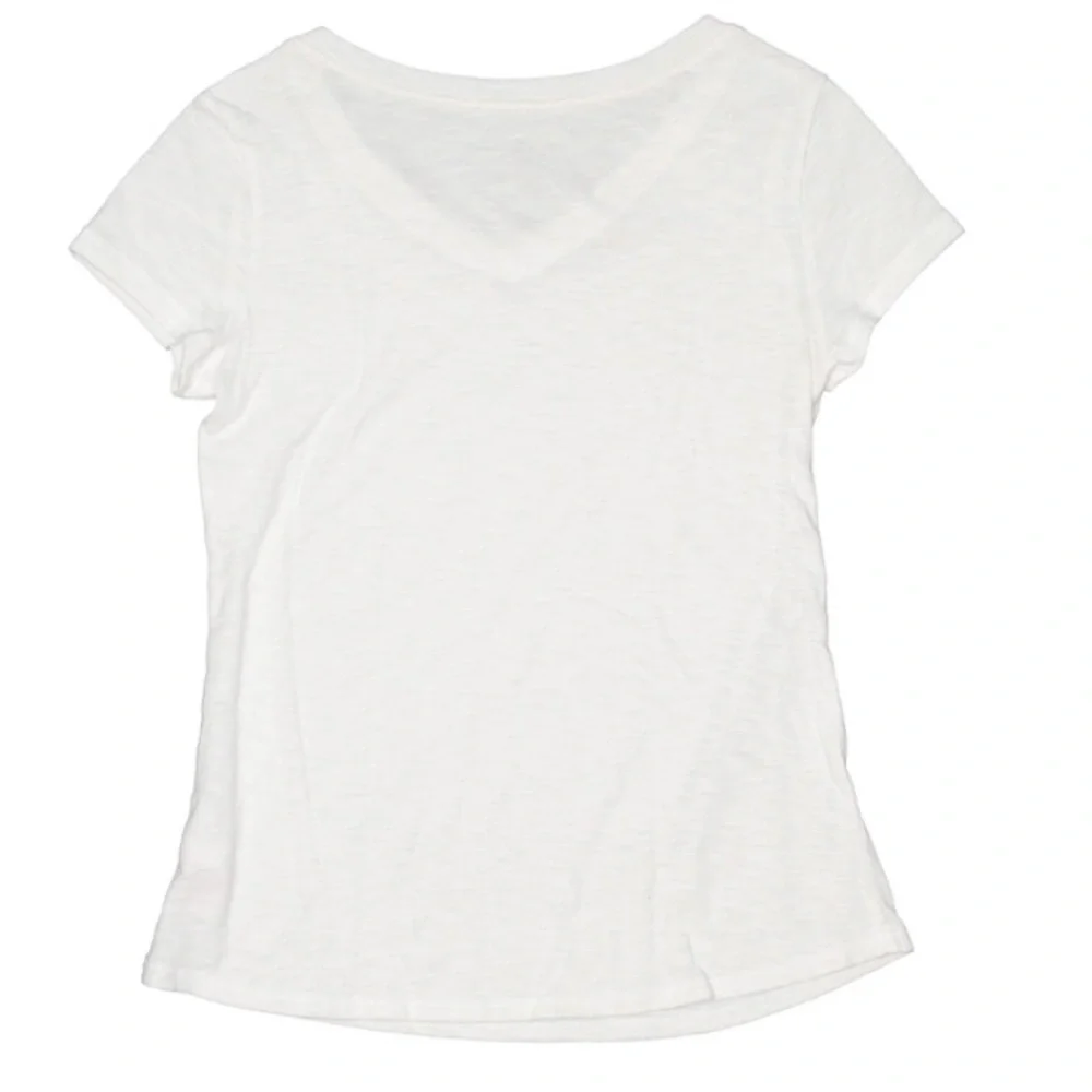 Justice white short sleeve V-neck T-shirt girls 12